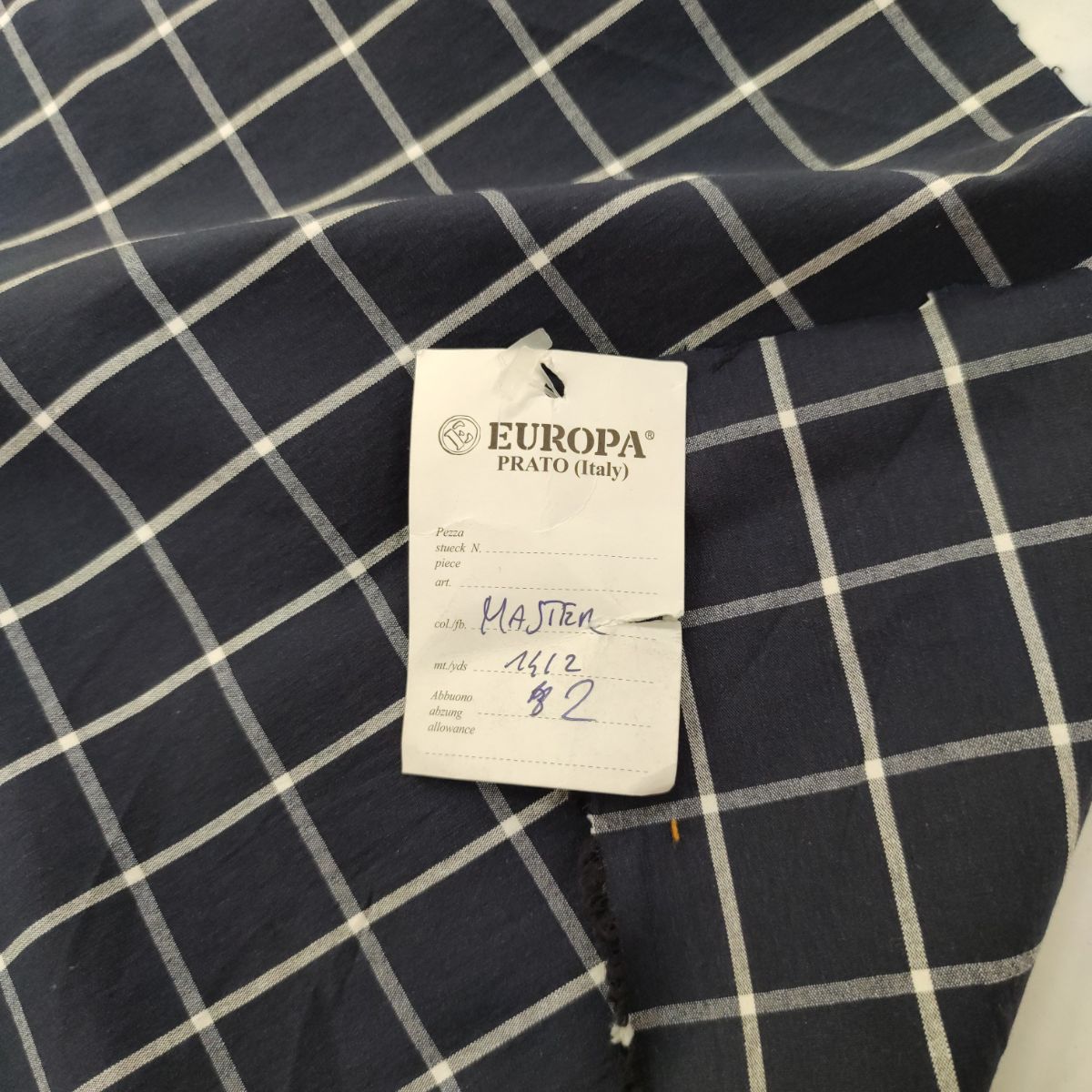 Vue rapprochée tissu bleu marine