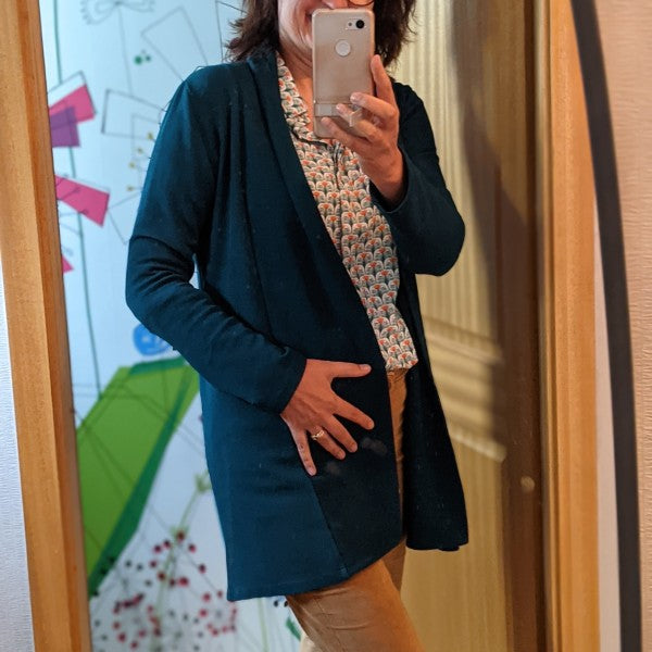 "ELISABETH - Gilet Femme - Tailles 34 à 48 - tissu au mètre - Strasbourg Alsace - Autour du Tissu"