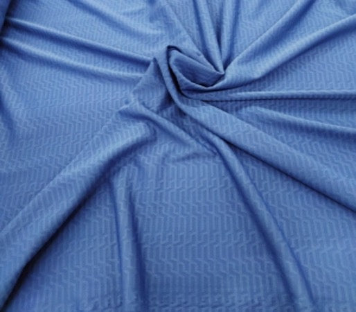 viscose bleue motifs graphiques 150x142cm-tissu-autour du tissu