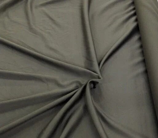 Détail jersey vert kaki - Jersey Vert Kaki Epais Lisse effet satin