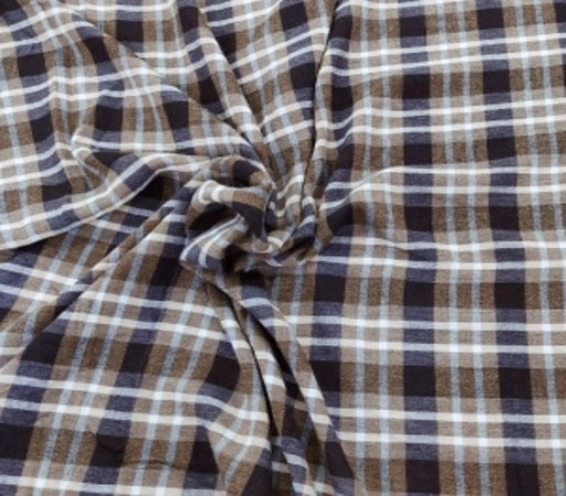 Tissu Vintage à Carreaux noir et beige fluide léger idéal Jupe, Chemise, Pantalon - Autour du Tissu