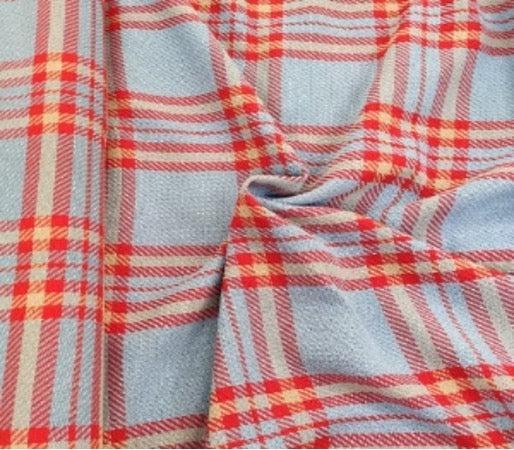 lainage vintage carreaux rouge bleu 300x154cm - tissu lainage - strasbourg alsace - autour du tissu