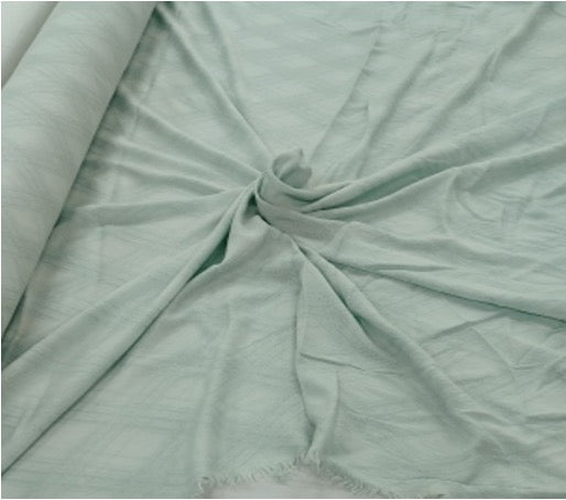 Coton fluide chevron vert d'eau 300×140 cm – Coupon Strasbourg