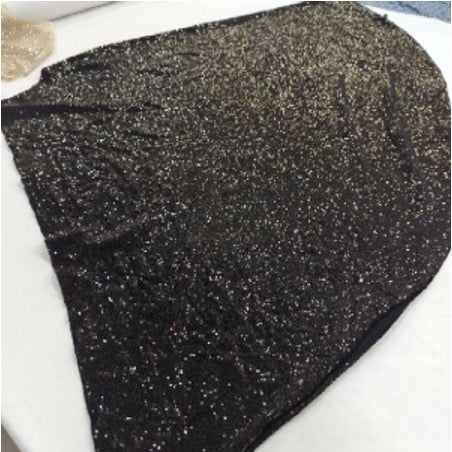 Zoom texture tissu - Jupe prêt à coudre stretch Brillant noir