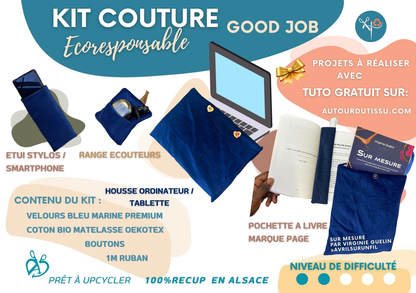 Kit GOOD JOB ! Le KIT qui donne envie de travailler ! - kit couture - Strasbourg Alsace - Autour du Tissu