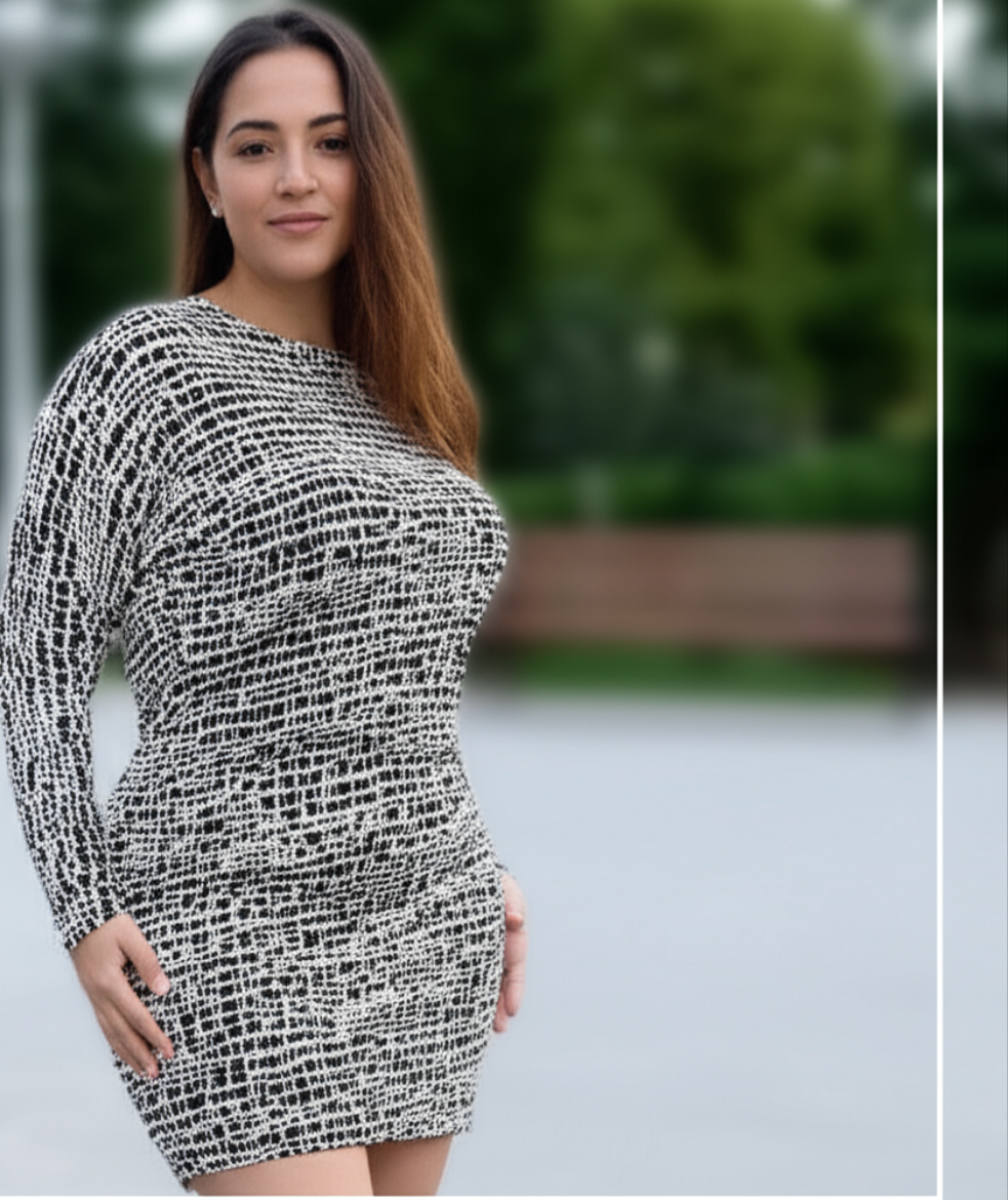 Détail matière viscose noir blanc