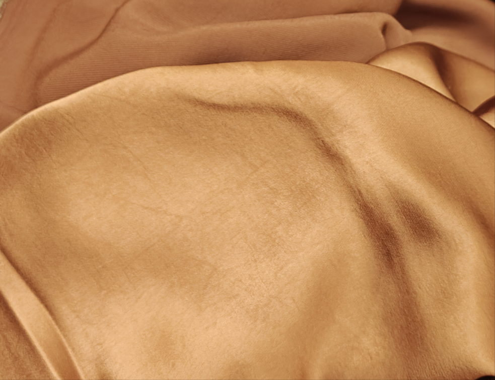 Satin Marron Doré Brillant Robe Soirée 100x140cm-Tissu-Autour du Tissu