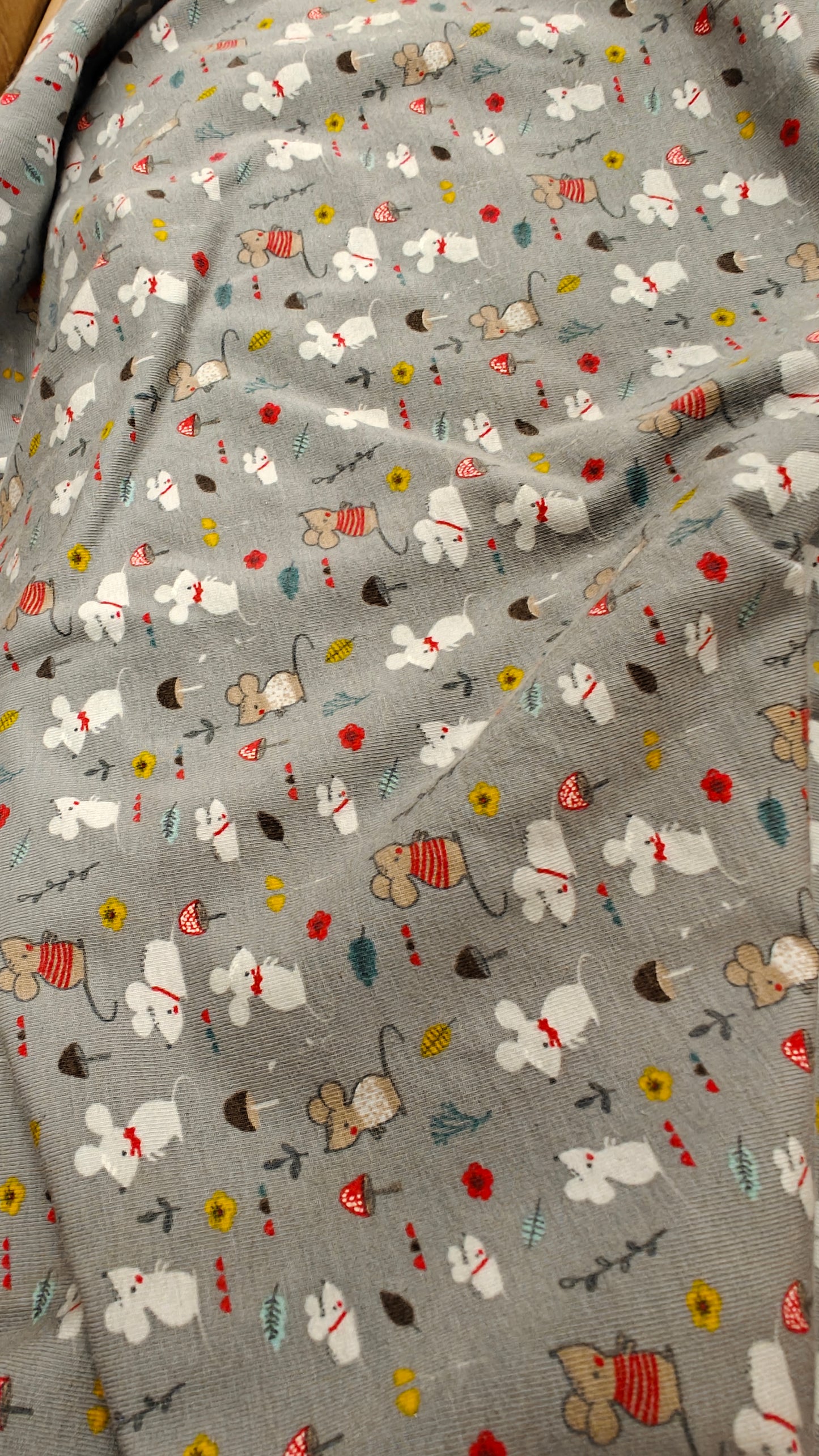 Zoom texture jersey - Jersey enfant oekotex imprimé Souris