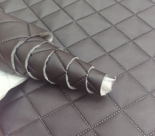 simili cuir carreaux noir - autour du tissu
