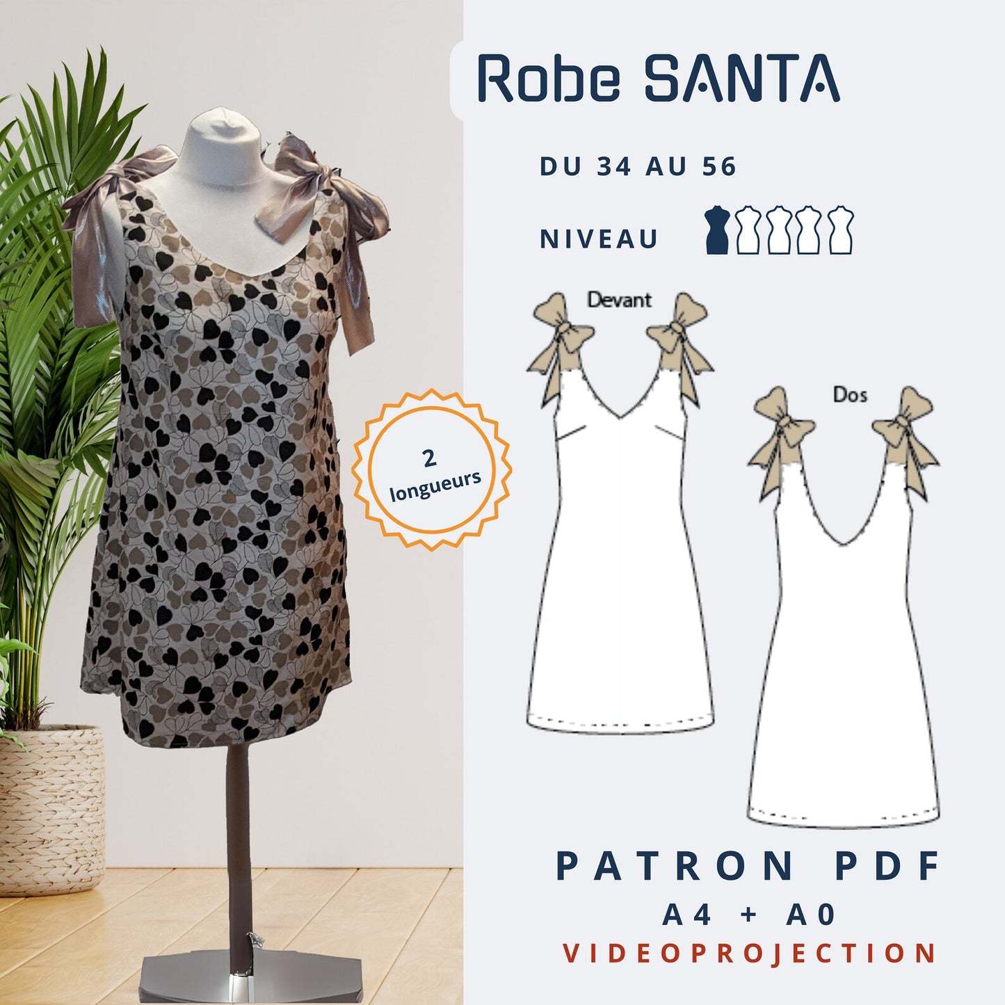 SANTA- Robe - du 34 au 56-patron-Autour du Tissu