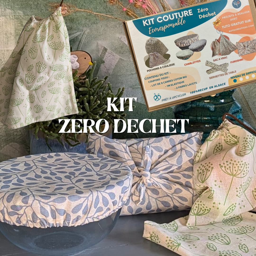 Kit Zéro Déchet ! Le KIT : Techniques Furoshiki, Sacs à Vrac, Pochons, Charlottes - kit couture - Strasbourg Alsace - Auto...
