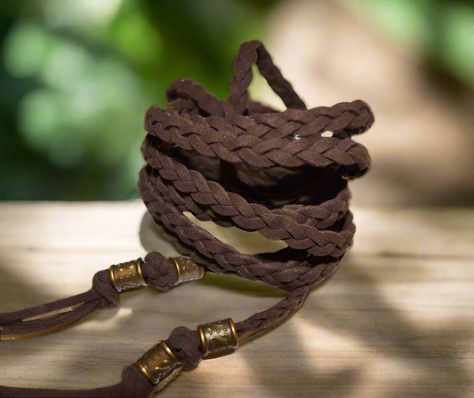 Ceinture cordon tresse lacette marron - lacets - Strasbourg Alsace - Autour du Tissu