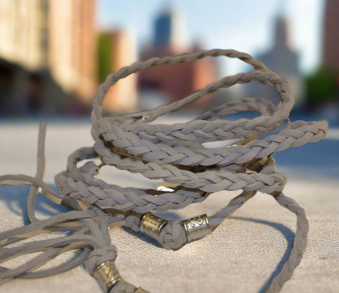 Cordon tresse lacette couleur gris - lacets - Strasbourg Alsace - Autour du Tissu