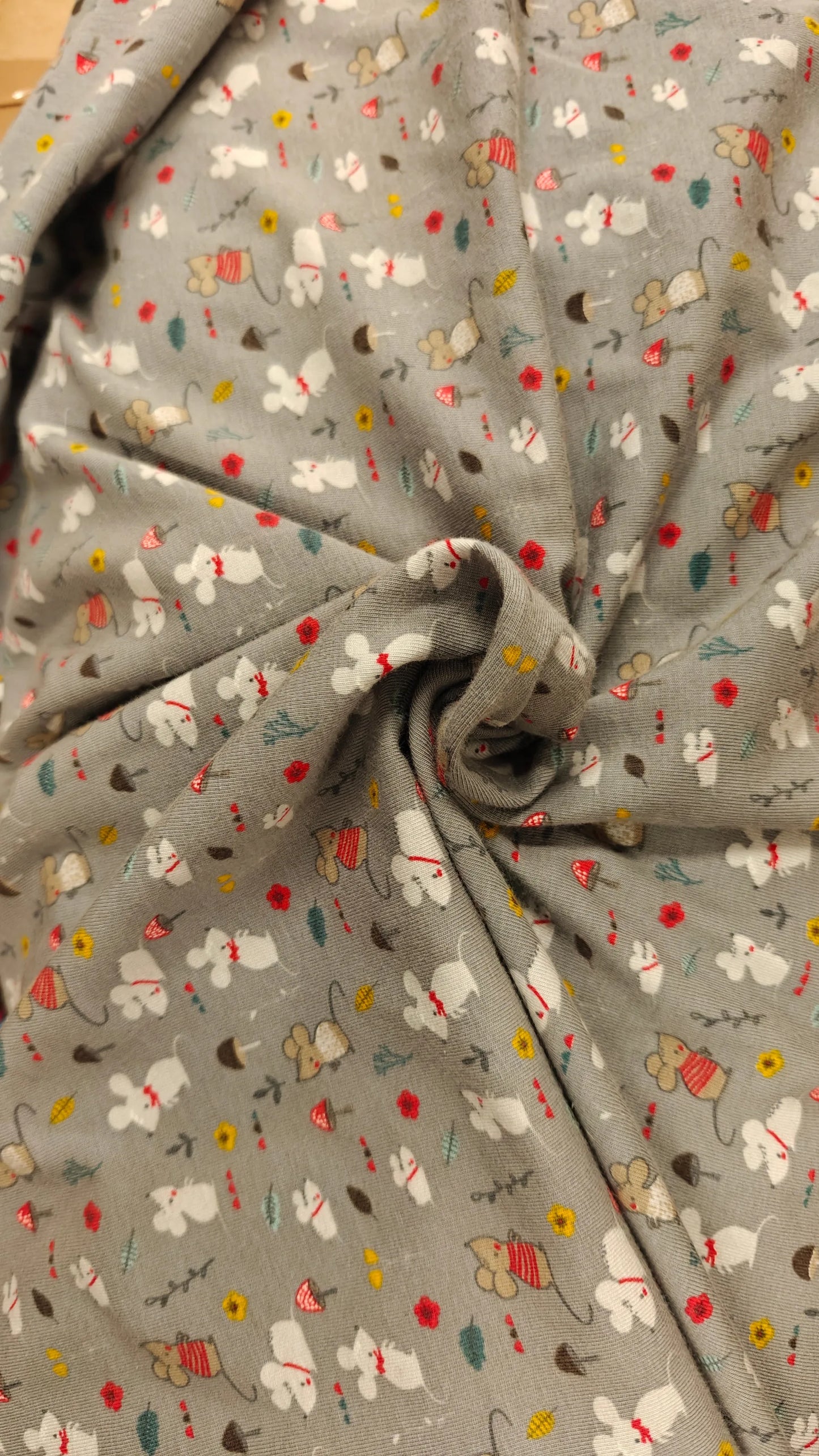 détail jersey - jersey enfant oekotex imprimé souris