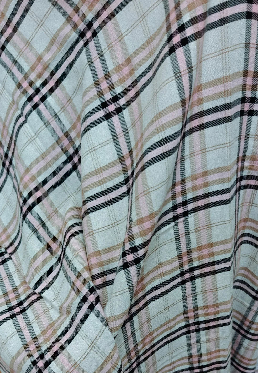 tissu vintage à carreaux rose 200x140cm - autour du tissu