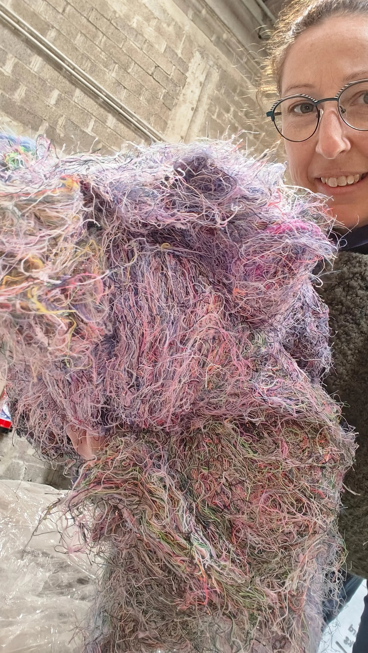 Détail — Bourre de fil des Vosges recyclée – Sachet 500 g o | Autour du Tissu Strasbourg
