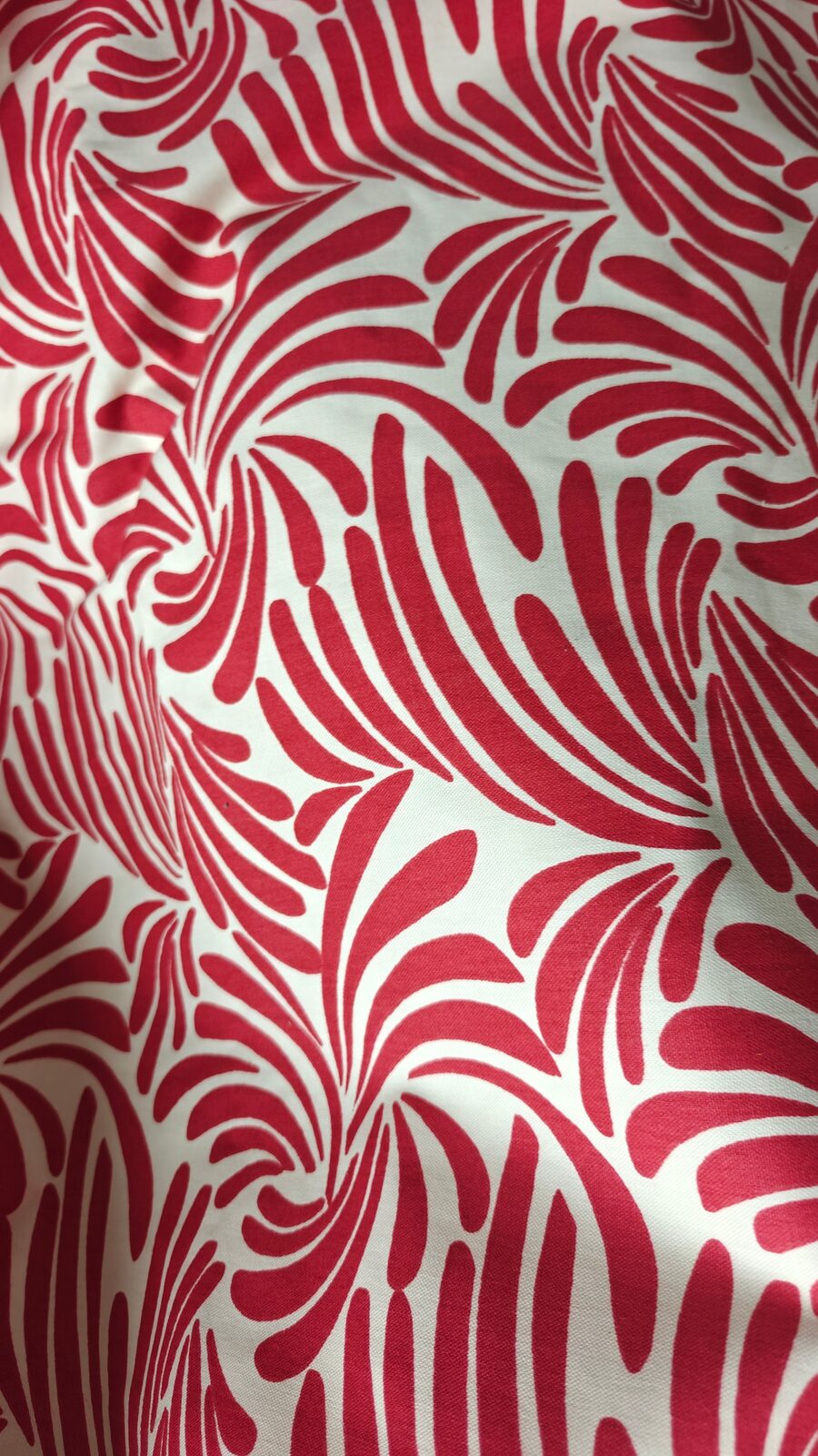 Coton 100% Tropical Rouge et Ecru - vue 1