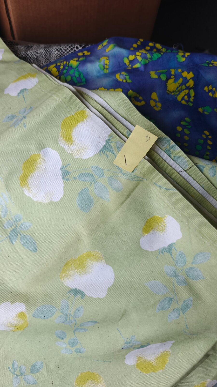Coton Vert Menthe Fleurs Aquarelle - vue 2