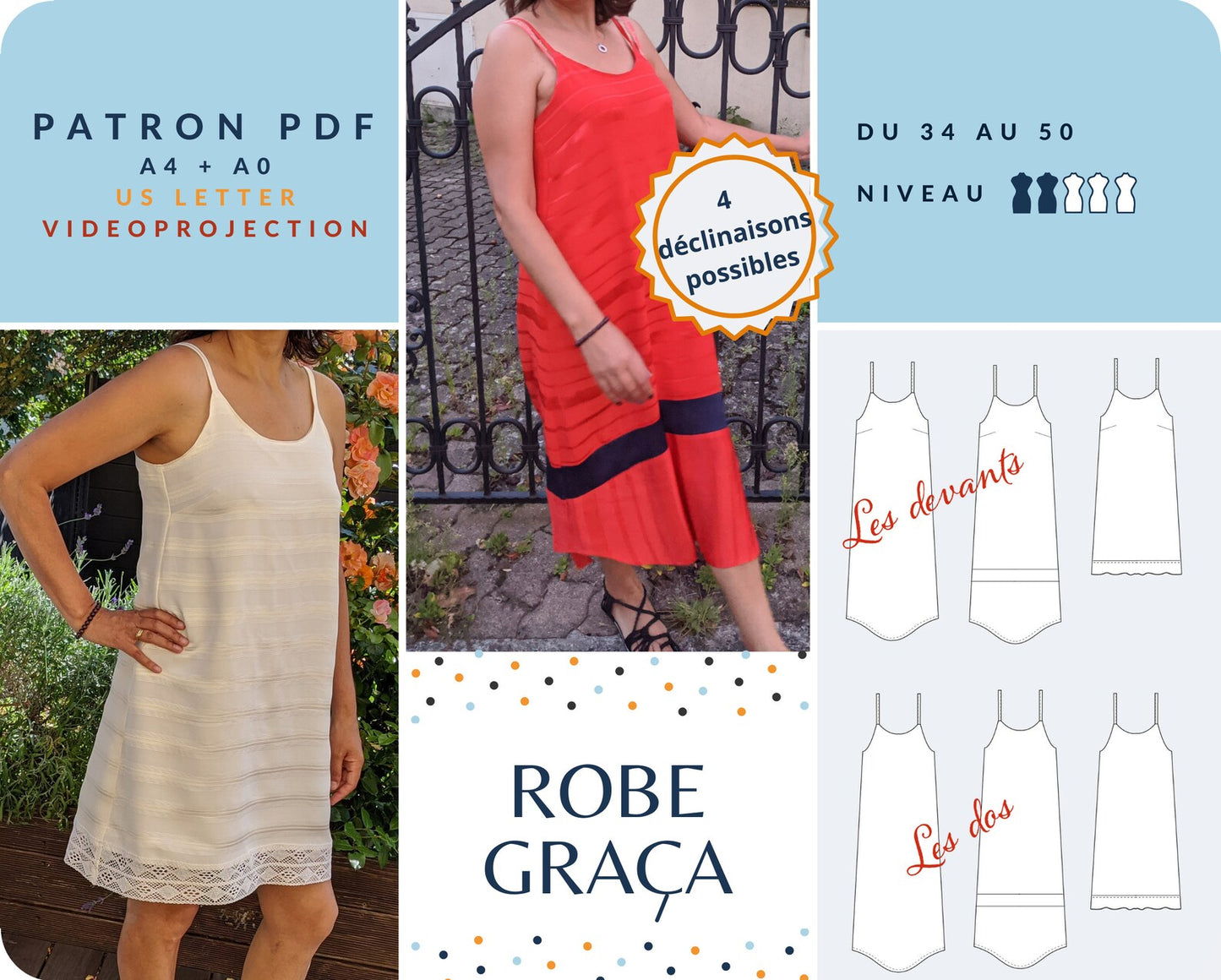 Graça - Robe - Tailles 34 -> 50 - tissu au mètre - Strasbourg Alsace - Autour du Tissu