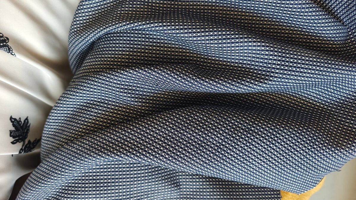 Lainage jacquard laine coton fluide - vue 2