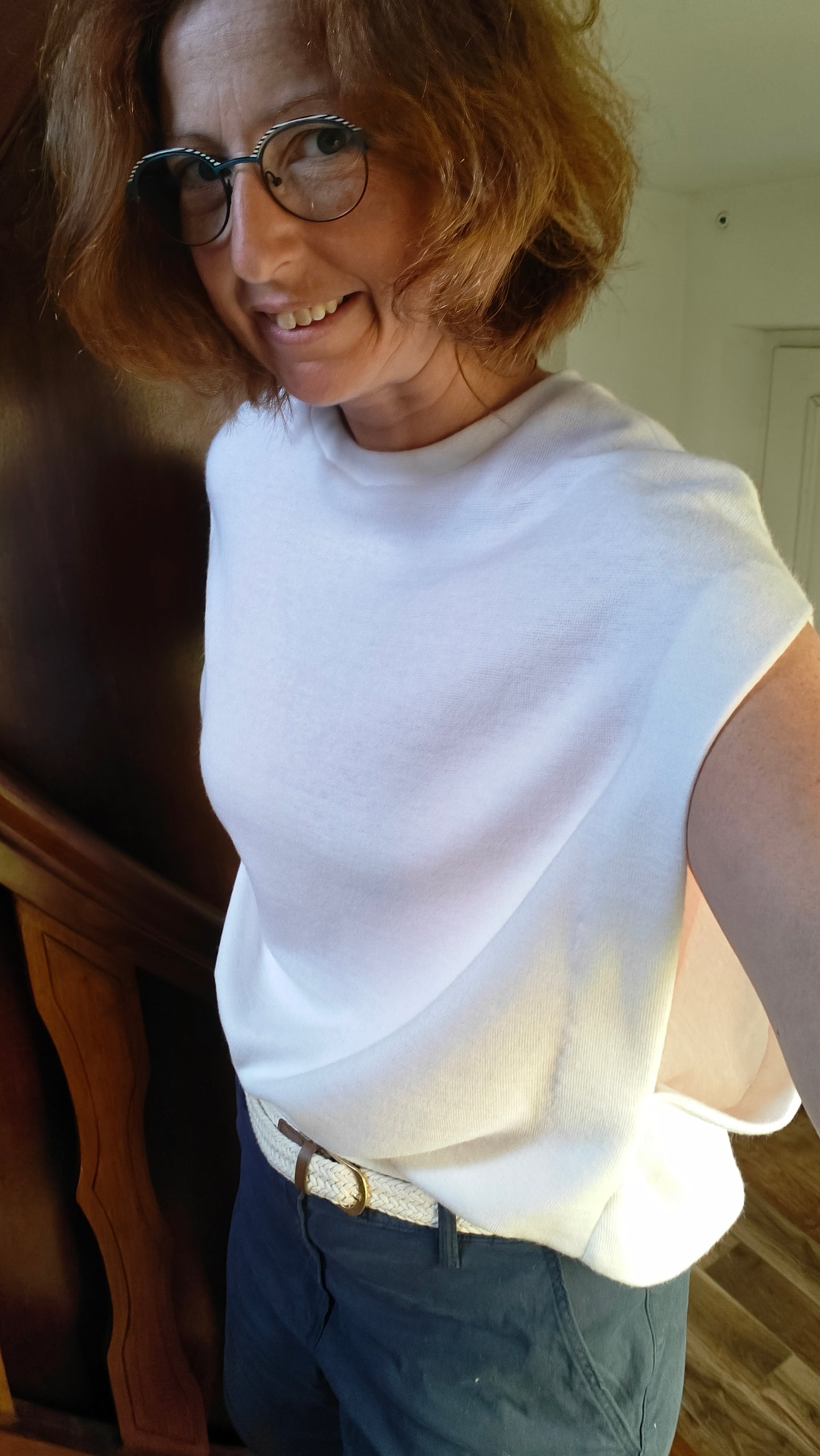 Maille blanc bébé 100x158cm lainage fin premium-Tissu-Autour du Tissu