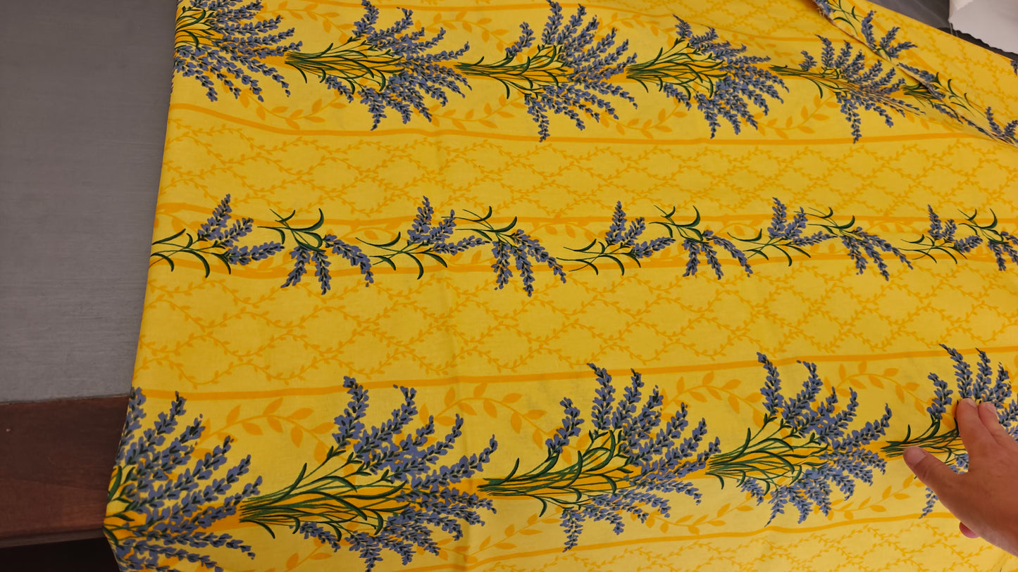 Coton Jaune Soleil Lavande Provencale - Destockage