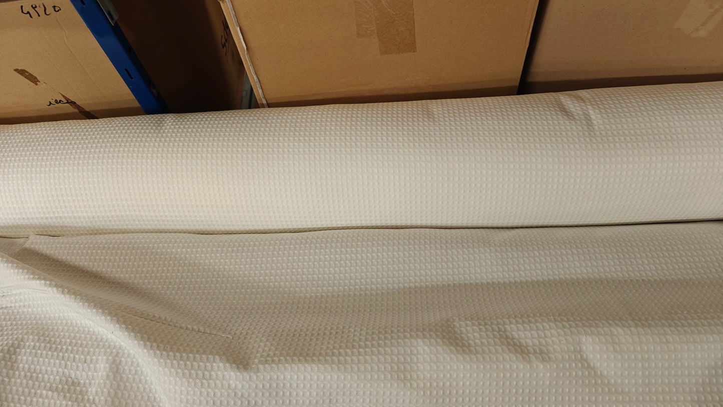 Tissu Nid d'Abeille Coton 100% Écru - Laize 200cm Alsace