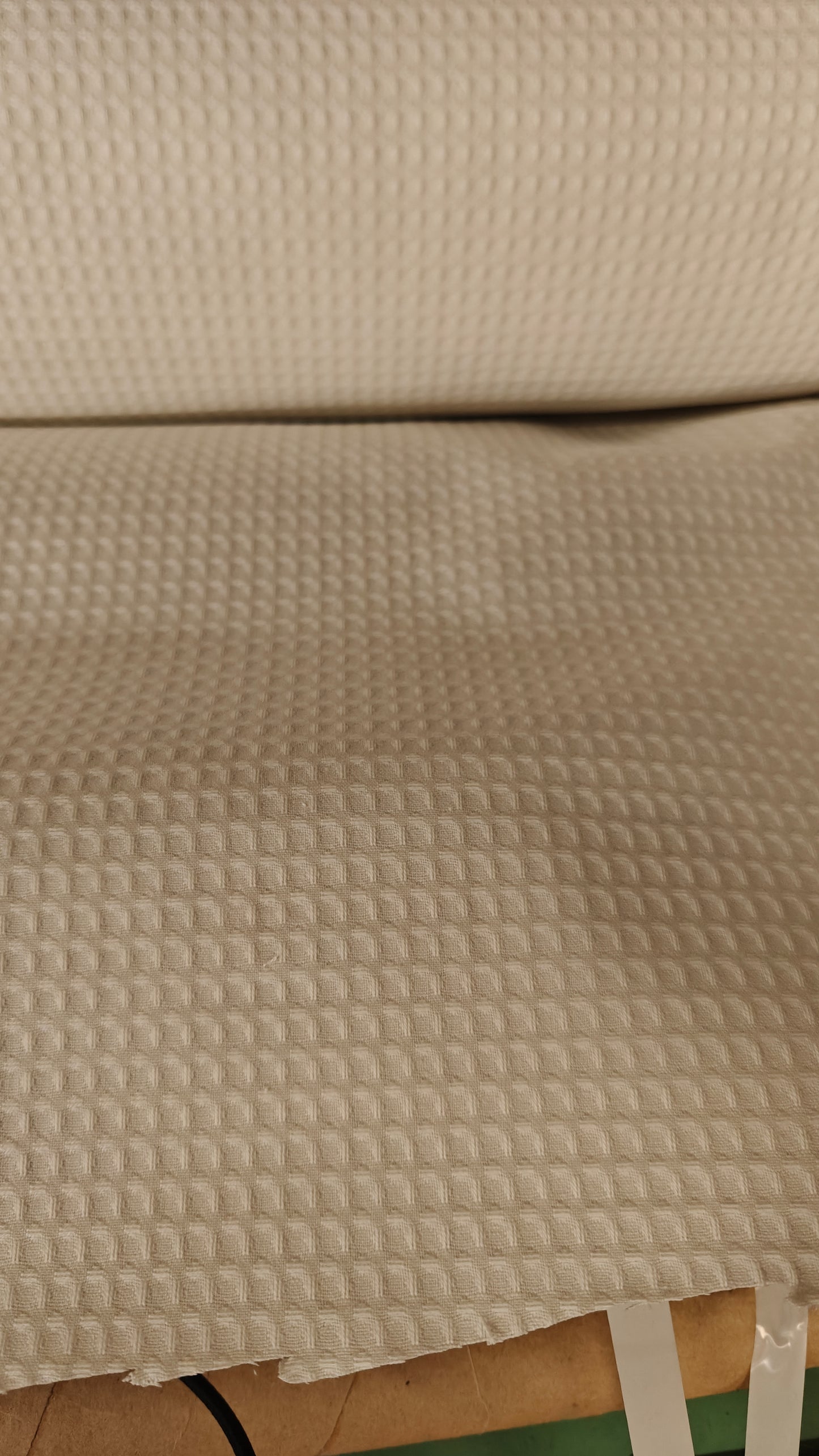 Tissu Nid d'Abeille Coton 100% Écru - Laize 200cm Alsace