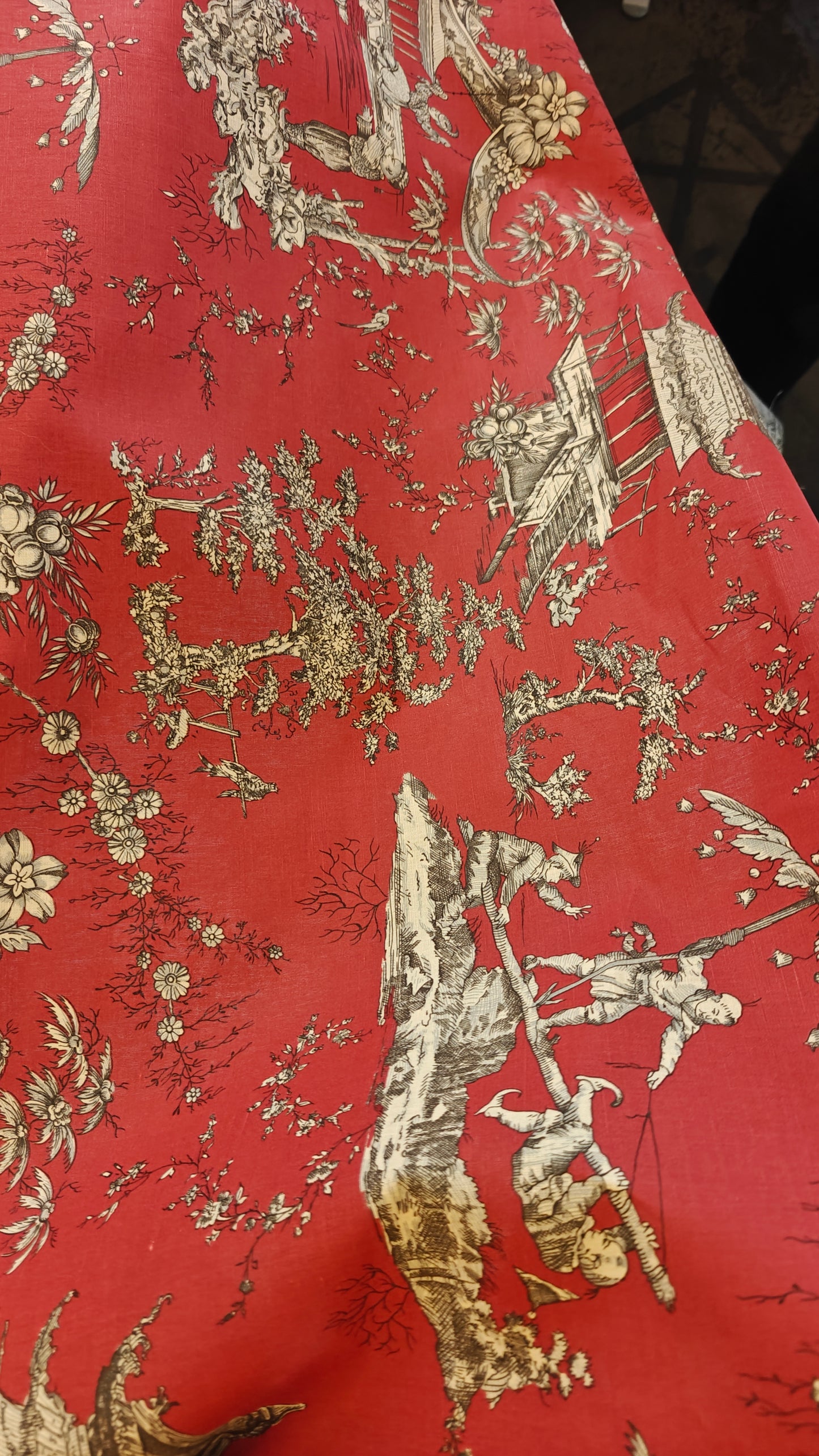 Toile de Jouy Rouge Orientale - 150cm