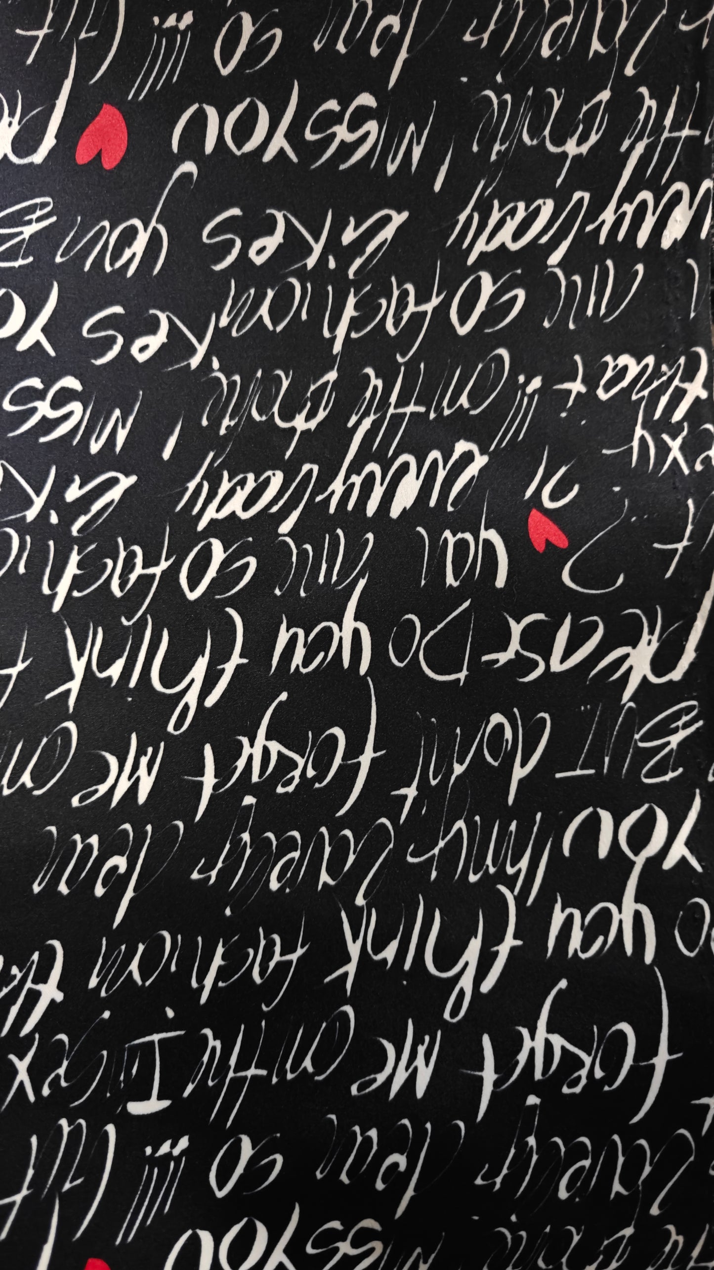 Tissu Messages Amour Saint-Valentin -au mètre x 150cm - Polyester/Viscose - semi rigide