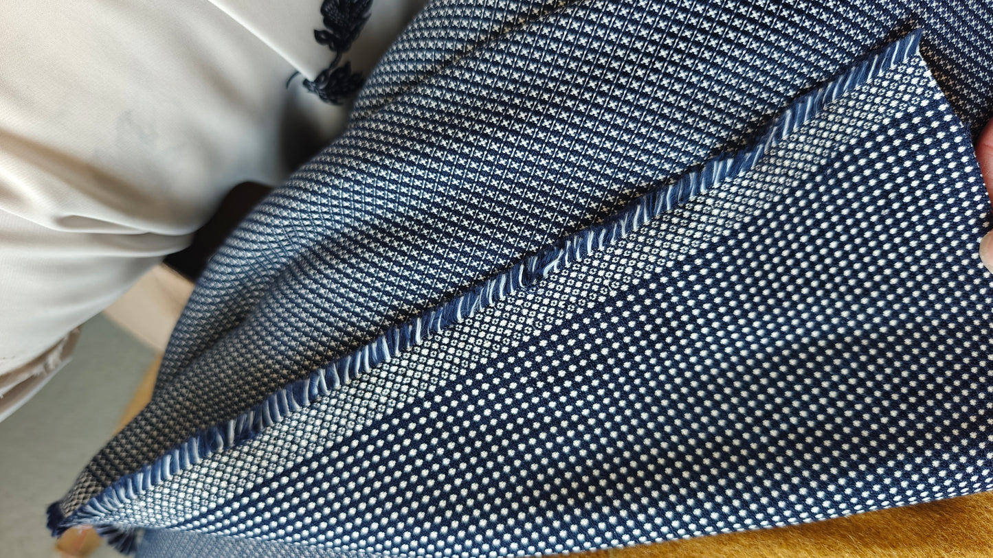 Lainage jacquard laine coton fluide souple