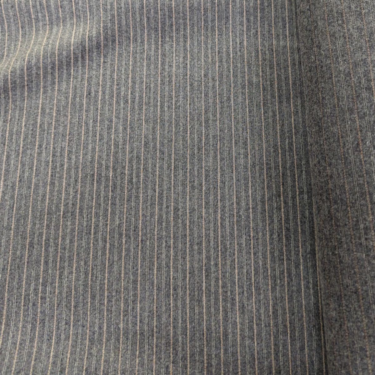 Tissu Tailleur Laine Coton Gris Rayé - Coupon 180x150 cm Alsace