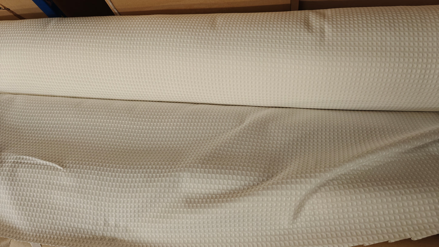 Tissu Nid d'Abeille Coton 100% Écru - Laize 200cm Alsace