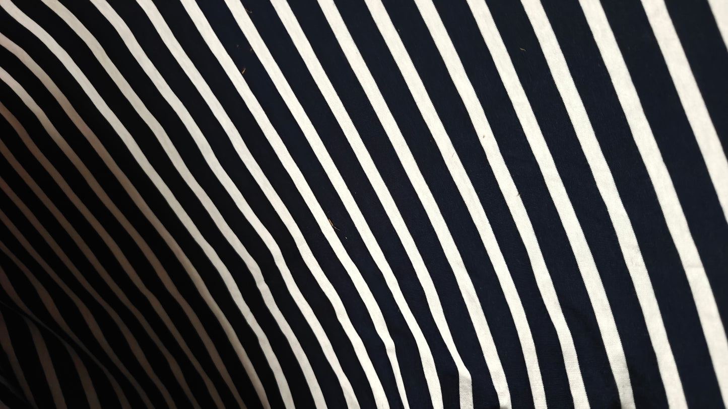 Jersey Marinière Bleu Marine et Blanc 100% Coton — au mètre × 150cm