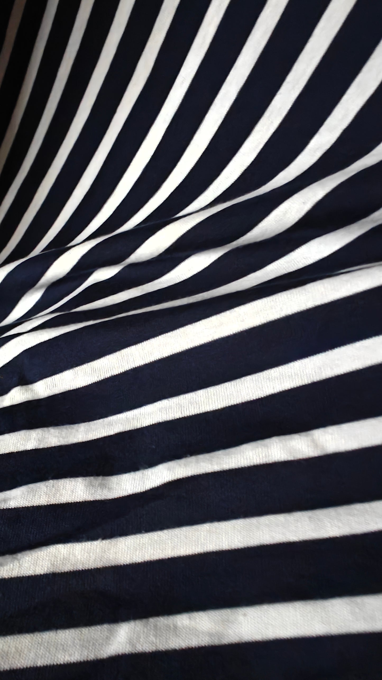 Jersey Marinière Bleu Marine et Blanc 100% Coton — au mètre × 150cm
