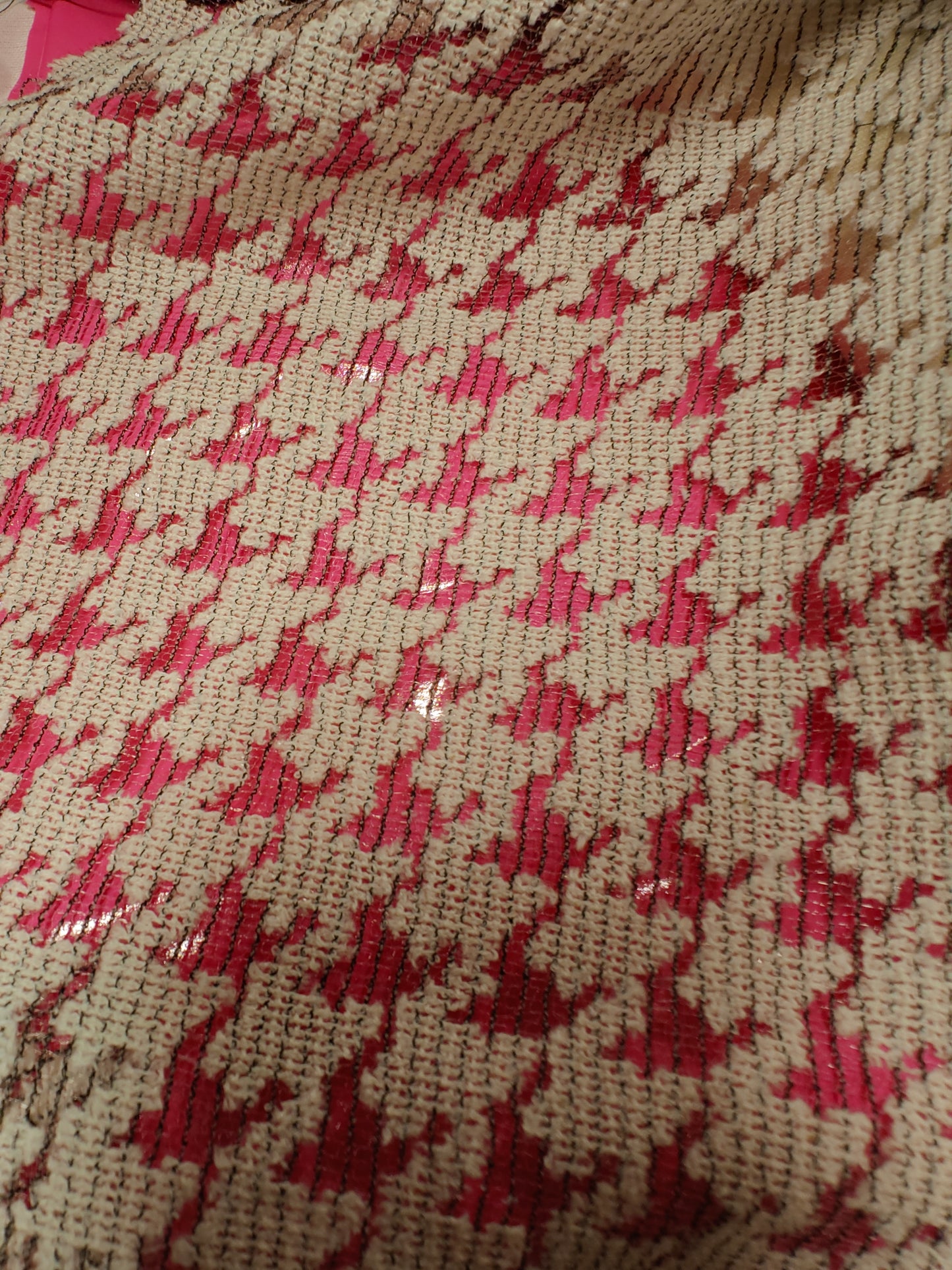 Détail galon - Dentelle Vintage pied de poule 200x100cm