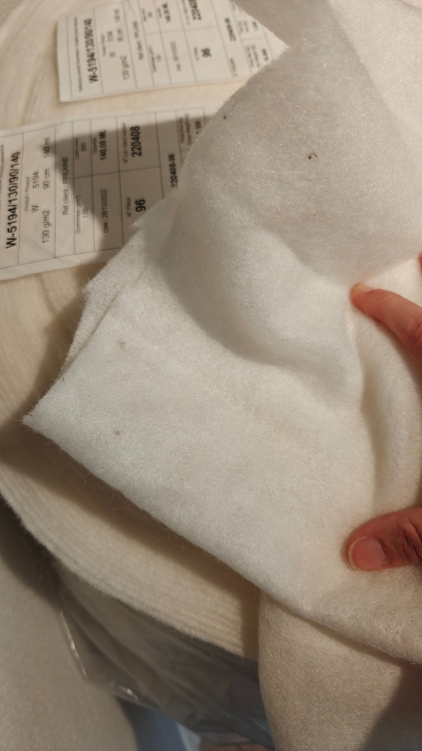 OUATINE FINE CHAUDE au mètre PP/Laine-Tissu-Autour du Tissu