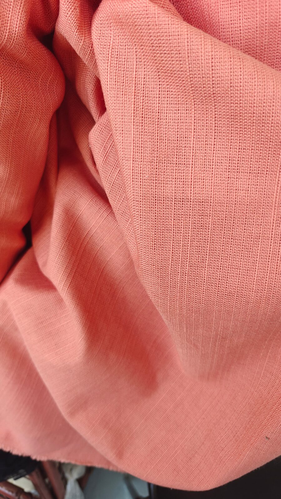 Toile coton texturee terracota - vue 1