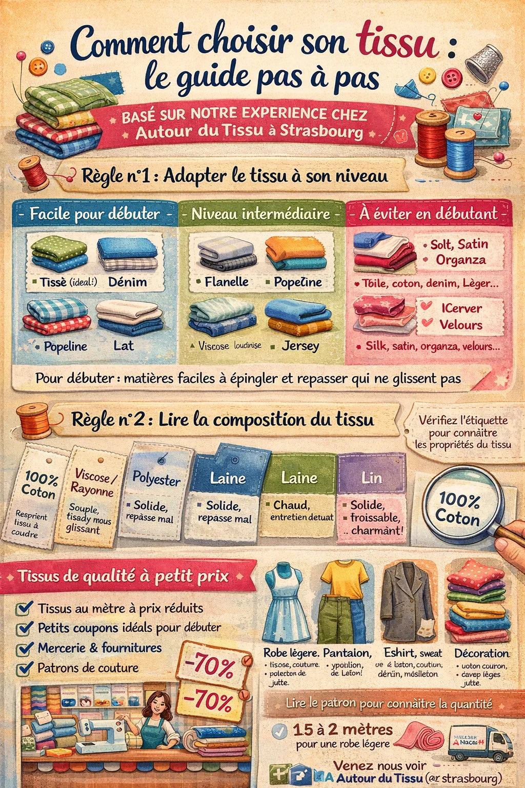 Comment choisir son tissu pour débuter la couture : le guide