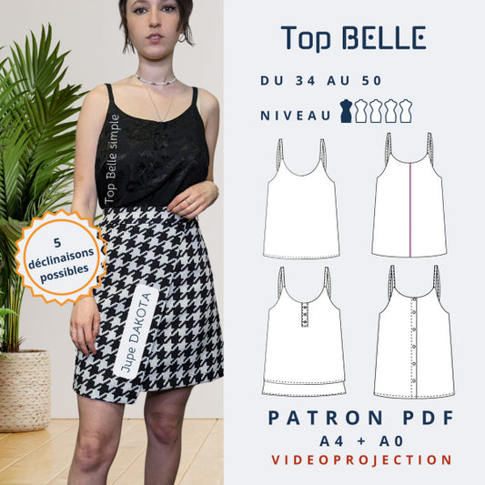 "BELLE - Top Femme - Tailles du 34 au 50 - tissu au mètre - Strasbourg Alsace - Autour du Tissu"