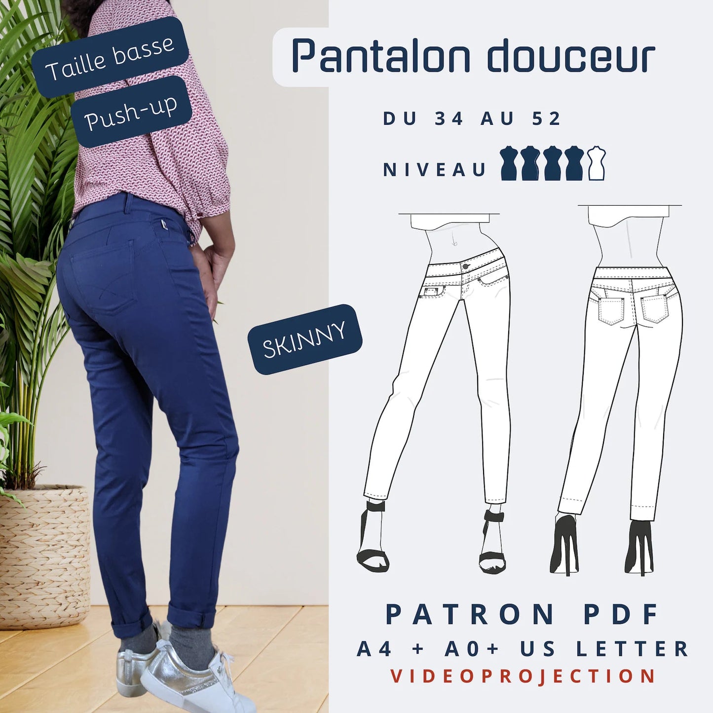 "DOUCEUR -Pantalon femme - Tailles 34 à 52 - tissu au mètre - Strasbourg Alsace - Autour du Tissu"