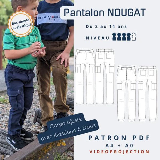 Patron Couture Pantalon NOUGAT - Cargo enfant (mixte) - | Autour du Tissu Strasbourg