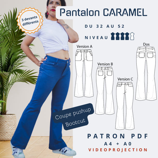 "CARAMEL - Pantalon femme - Tailles 32 à 52 - tissu au mètre - Strasbourg Alsace - Autour du Tissu"
