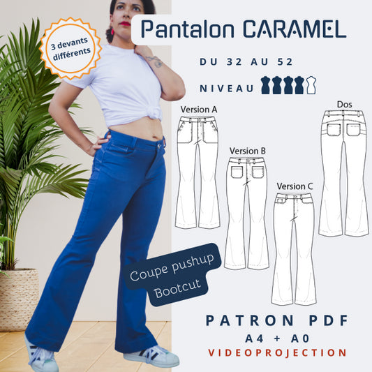"CARAMEL - Pantalon femme - Tailles 32 à 52 - tissu au mètre - Strasbourg Alsace - Autour du Tissu"