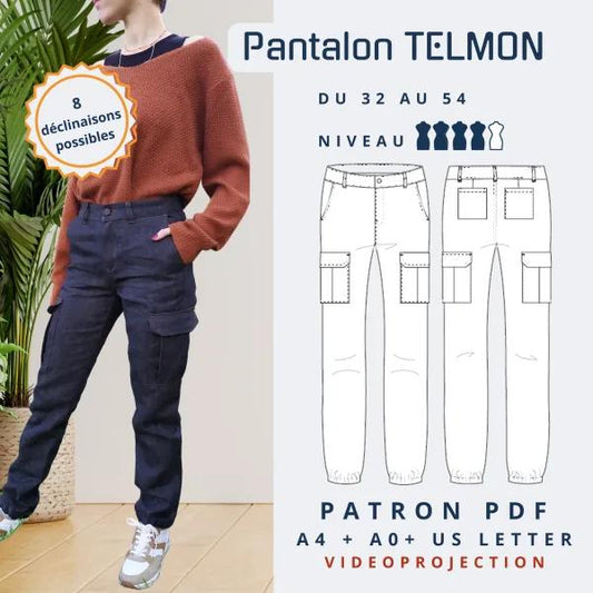 TELMON - Cargo femme - Tailles 32 au 54 | Autour du Tissu Strasbourg