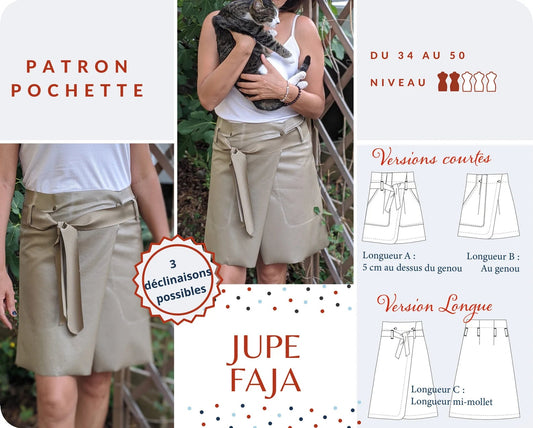 "FAJA - Jupe - du 34 au 50 - tissu au mètre - Strasbourg Alsace - Autour du Tissu"