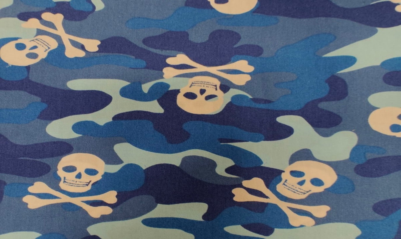 Popeline Pirates sur fond bleu 145x50cm