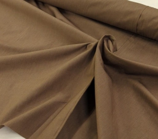 Tissu Tailleur léger Aspect coton lin chocolat 250x155cm