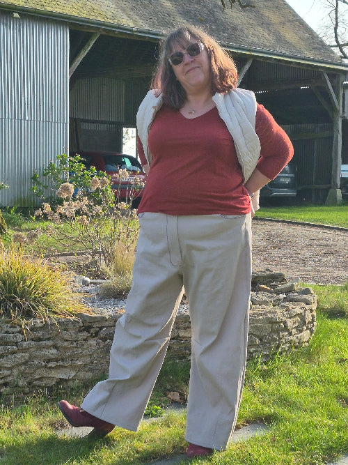 Box Couture Pantalon Impulse — Patron + Tissu + Mercerie — Édition limitée - vue détail | Autour du Tissu