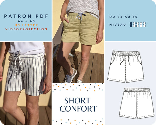 CONFORT - Short Femme- Tailles 34 -> 50